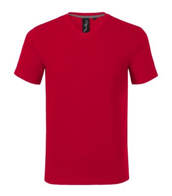 MALFINI Pánske tričko Action V-neck - Jasno červená | L