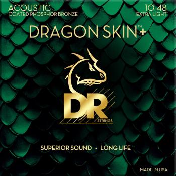 DR Strings Dragon Skin+ Coated Phosphor Bronze Extra Light 10-48 Struny pre akustickú gitaru