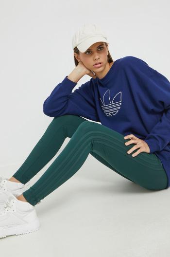 Bavlnená mikina adidas Originals dámska, tmavomodrá farba, s nášivkou