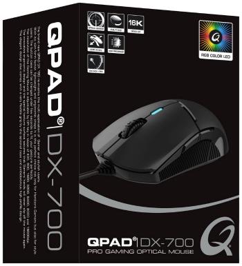 QPAD Qpad DX700 herná myš USB optická čierna, RGB 8 null 400 dpi, 800 dpi, 1600 dpi, 3200 dpi, 6400 dpi, 8000 dpi, 16000