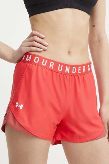 Tréningové šortky Under Armour Play Up 3.0 červená farba, s potlačou, stredne vysoký pás