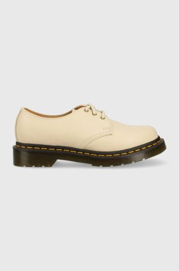 Kožené poltopánky Dr. Martens 1461 dámske, béžová farba, na platforme, DM24256292