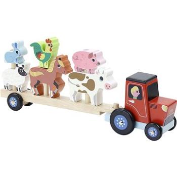 Vilac Drevený traktor so zvieratkami na nasadzovanie (3048700076021)