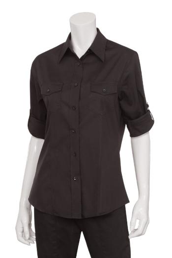 CHEF WORKS Dámska čašnícka košeľa Chef Works  - 2 farby Čierna,XL