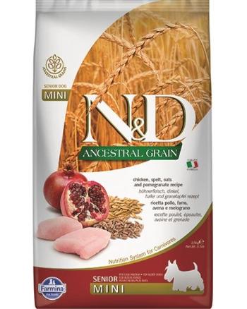 Farmina N&D dog AG senior mini, chicken, spelt, oats & pomegranate 2,5kg