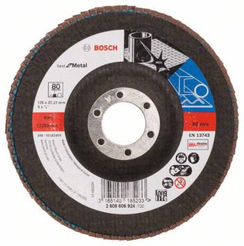 Bosch Accessories 2608606924 Lamelový disk X571 Best for Metal, zahnutý, 125 mm, 80, sklenená tkanina Priemer 125 mm   1