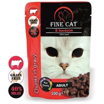 FINE CAT kapsička GRAIN-FREE Adult HOVÄDZIE v omáčke 22× 100 g (8595657302888)