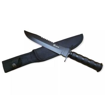 Taktický nôž MILITARY FINKA SURVIVAL 35 cm čierny/strieborný, Čierna
