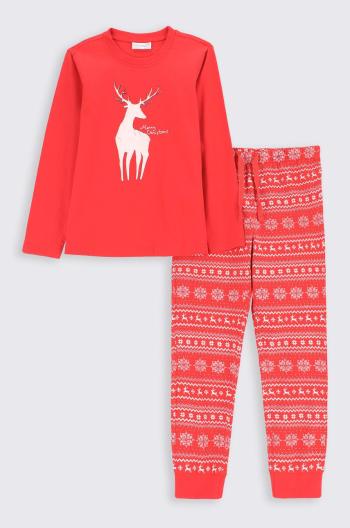 Detské bavlnené pyžamo Coccodrillo červená farba, vzorovaná