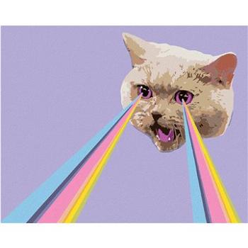 Maľovanie podľa čísel – Mačka a dúhové lasery (HRAbz33522nad)