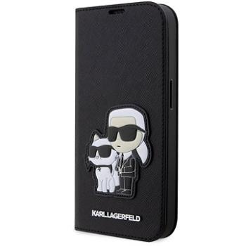 Karl Lagerfeld PU Saffiano Karl and Choupette NFT Book Pouzdro na iPhone 13 Pro Black (KLBKP13LSANKCPK)