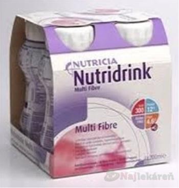 NUTRIDRINK MULTIFIBRE jahodová príchuť 4x200 ml