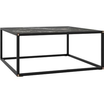 SHUMEE Konferenčný stolík čierny s čiernym mramorovým sklom 80 × 80 × 35 cm, 322878