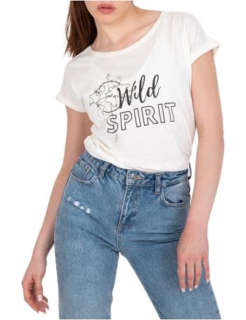 Smotanové tričko cabrera s potlačou a nápisom "wild spirit" vel. XL