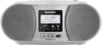 TechniSat DIGITRADIO 1990 CD-rádio DAB+, FM AUX, Bluetooth, CD, DAB+, UKW, USB  s USB nabíjačkou, funkcia alarmu striebo