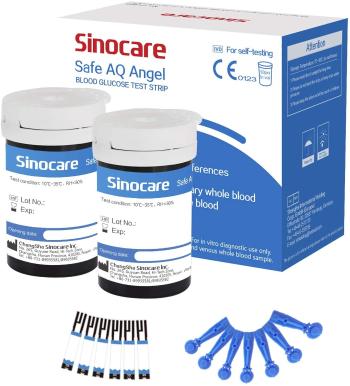 SINOCARE Sada 50 náhradných prúžkov + 50 lanciet pre glukomer Safe AQ Angel