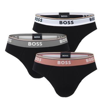 BOSS - slipy 3PACK cotton stretch power black combo with color waist - limitovaná fashion edícia (HUGO BOSS)-M (83-89 cm)