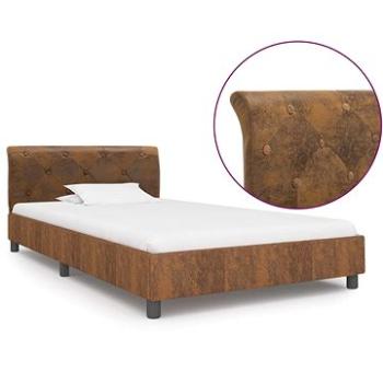 Rám postele hnedý, umelá brúsená koža, 100 x 200 cm (284889)