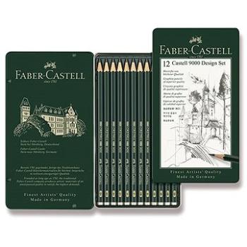 Faber-Castell Castell 9000 Design v plechovej krabičke, šesťhranná – sada 12 ks (4005401190646)