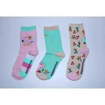 Setino Sada 3 párov detských ponožiek - Peppa Pig zelené mix Veľkosť ponožiek: 23-26