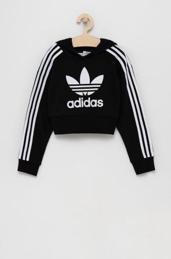 Detská mikina adidas Originals H32337 čierna farba, s nášivkou