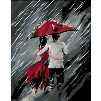 Maľovanie podľa čísel – Milenci pod dáždnikom a prudký dážď (HRAmal00978nad)