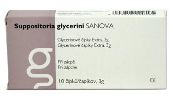 Suppositoria glycerini GLYCERINI SANOVA Extra 3 g glycerínové čípky 10 ks