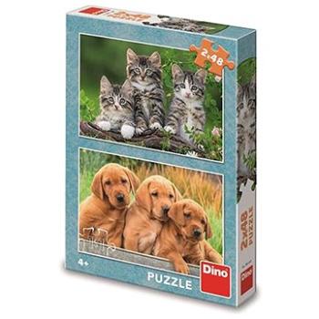 Psíkovia a mačičky 2× 48 puzzle (8590878381643)