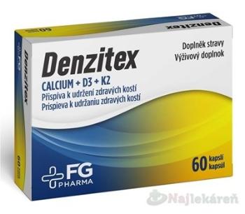 DENZITEX - pre zdravé kosti (Vápnik, Vitamín D3 a K2), 60 cps