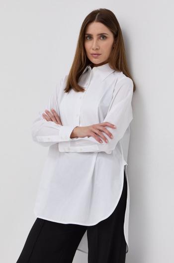 Bavlnená blúzka Victoria Beckham dámska, biela farba, jednofarebná