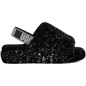 UGG  Sandále W fluff yeah metallic sparkle  Čierna