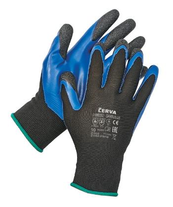 GARRULUS FH rukavice máč. v latexe čierna 8