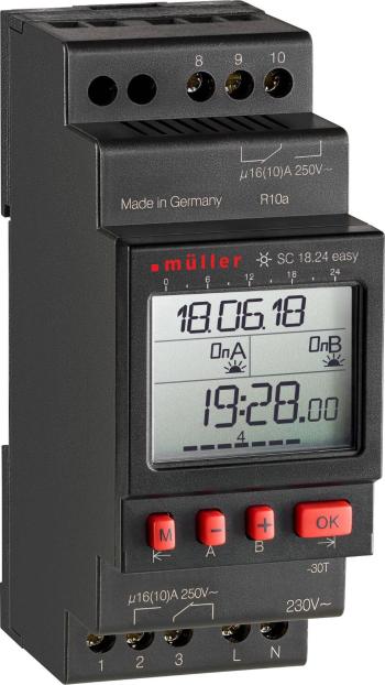 Müller SC 18.24 easy 230V 50-60Hz časovač na DIN lištu digitálny 230 V/AC 16 A/250 V