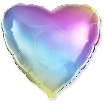 Balónik fóliový 45 cm srdce dúhový (8435102306125)