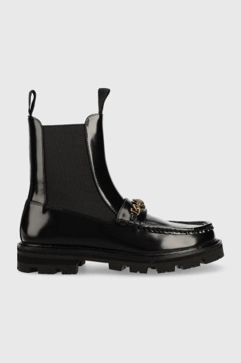 Kožené topánky chelsea Kurt Geiger London Carnaby Chunky Ankle Boot dámske, čierna farba, na plochom podpätku, 9310600109
