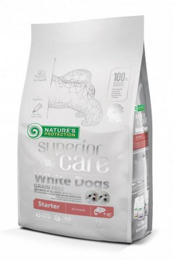 Natures Protection Superior care white dog GF puppy starter salmon - krmivo pre psy 10kg