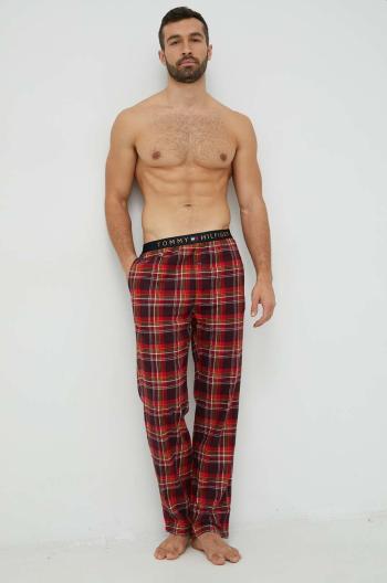Pyžamové nohavice Tommy Hilfiger pánske, bordová farba, vzorovaná