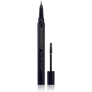 Kevyn Aucoin True Feather Brow Marker Gel Duo fix na obočie s kefkou odtieň Warm Brunette 0,4 ml