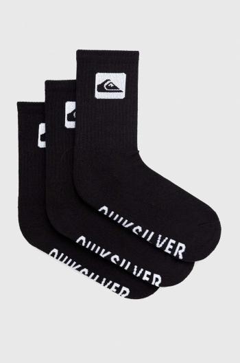 Ponožky Quiksilver 3-pak pánske, čierna farba