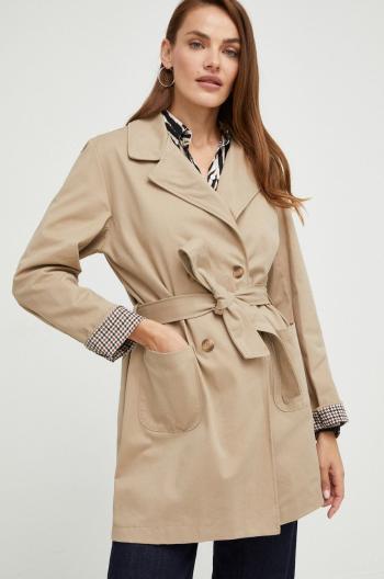 Kabát Answear Lab dámsky, hnedá farba, prechodný, dvojradový