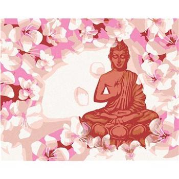 Maľovanie podľa čísel – Červený Budha s kvetinami (HRAbz33305nad)