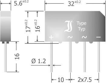 Diotec B500C7000-4000A mostíkový usmerňovač SIL-4 1000 V 7 A jednofázové