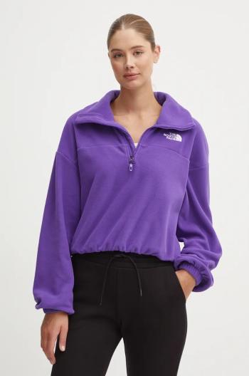 Fleecová mikina The North Face 100 Glacier Half Zip Fleece fialová farba, jednofarebná, NF0A89J9NL41