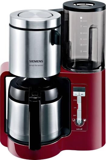 Siemens TC86504 kávovar červená, strieborná  Pripraví šálok naraz=12 funkcia časovača, funkcia uchovania teploty, termos