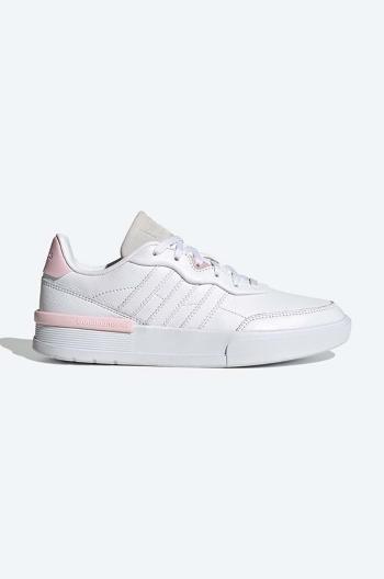 Kožené tenisky adidas Clubcourt biela farba