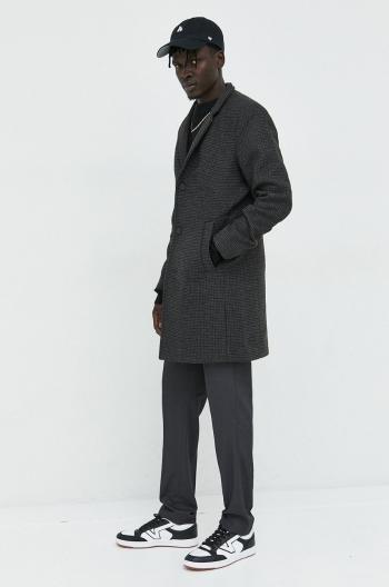 Kabát s prímesou vlny Tom Tailor šedá farba, prechodný,
