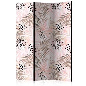 Paraván Pink Palm Leaves Dekorhome 135x172 cm (3-dielny)