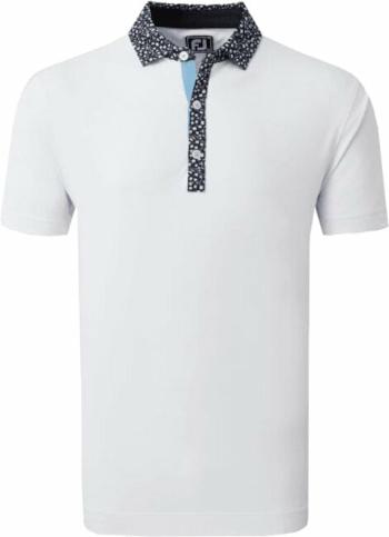 Footjoy Tossed Tulip Trim Mens Polo Shirt True Blue/Navy/White XL