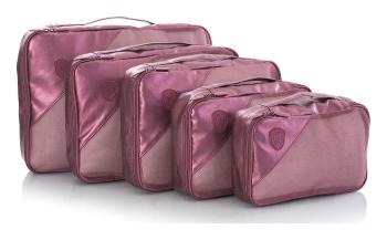 Heys Metallic Packing Cube 5pc Burgundy