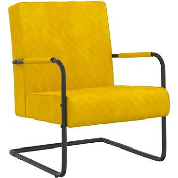 Konzolová stolička horčicovo žltá zamat, 325731